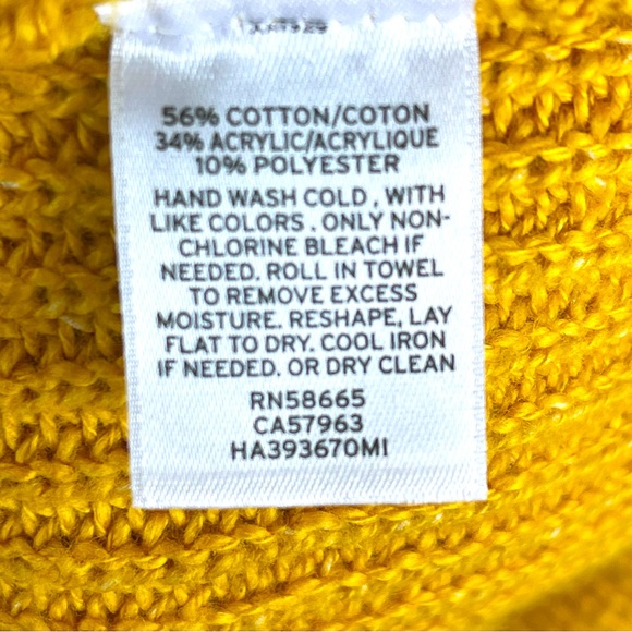 Halogen Mustard Yellow Chunky Turtleneck Sweater Women's Medium - Picture 10 of 10